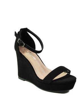 FOREVER DALIA 54 Women's Platform Wedge Sandals size 5..5 black